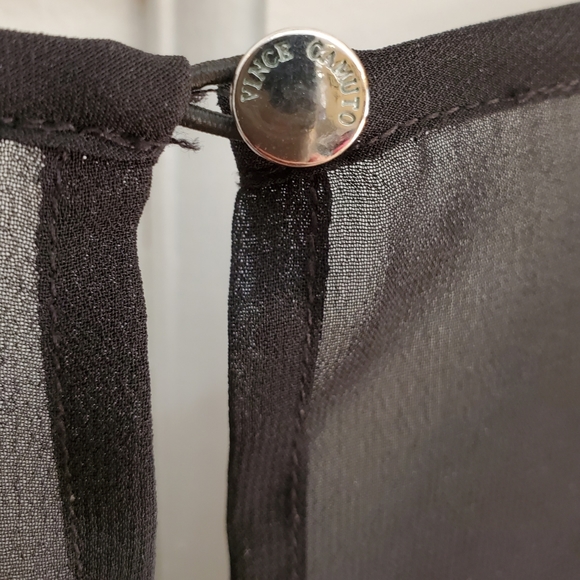 VINCE CAMUTO | Large Black Sheer Sleeveless Top - Picture 7 of 8